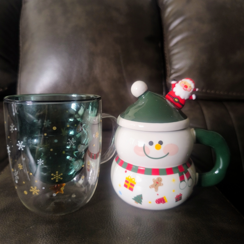Festive Snowman Mug and Glass Set